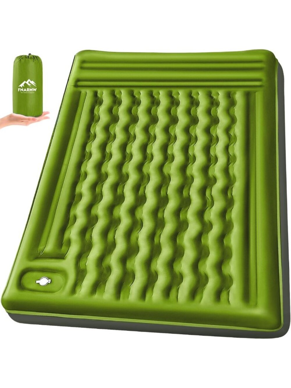 Extra-Thick Double Sleeping Pad for Camping, Self-Inflating, Waterproof